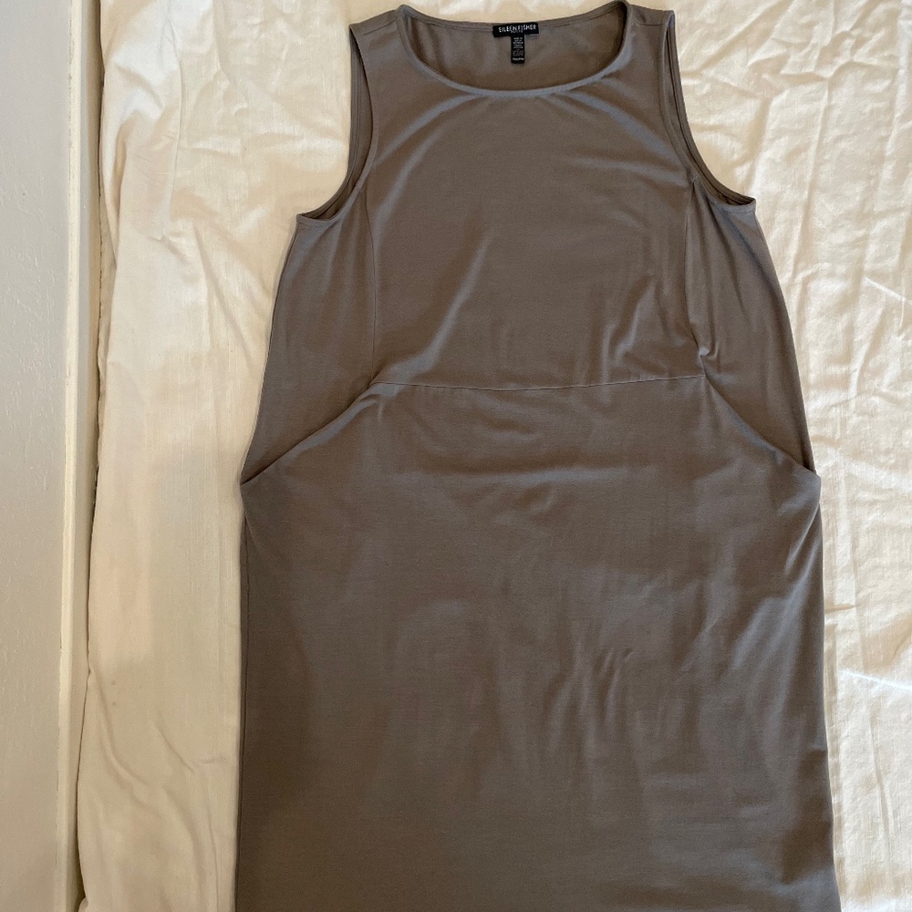EILEEN FISHER Viscose-Jersey Tank Dress with Pockets